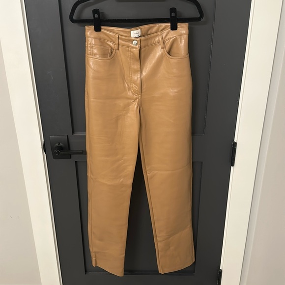Carmel Aritzia Melina Leather Pant - Picture 1 of 2